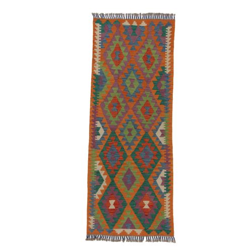 Kilim szőnyeg Chobi 77x198 kézi szövésű afgán gyapjú kilim