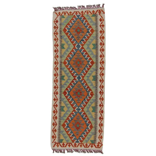 Kilim szőnyeg Chobi 76x202 kézi szövésű afgán gyapjú kilim