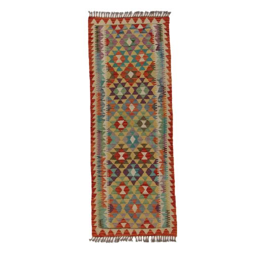 Kilim szőnyeg Chobi 74x193 kézi szövésű afgán gyapjú kilim