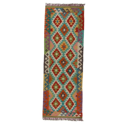 Kilim futószőnyeg 72x203 kézi szövésű afgán gyapjú kilim