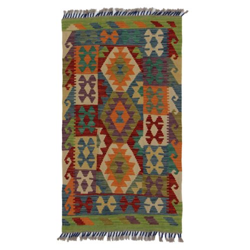 Afgán Kilim szőnyeg 125x70 kézi szövésű etnikai kilim