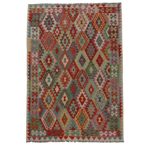 Kilim szőnyeg 253x179 kézi szövésű afgán gyapjú kilim