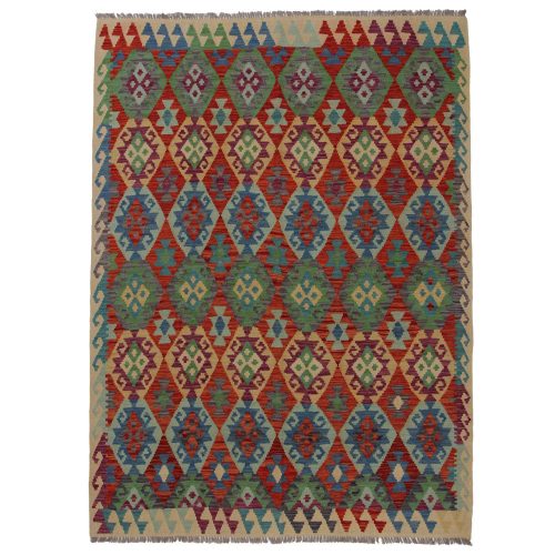 Kilim szőnyeg 243x179 kézi szövésű afgán gyapjú kilim