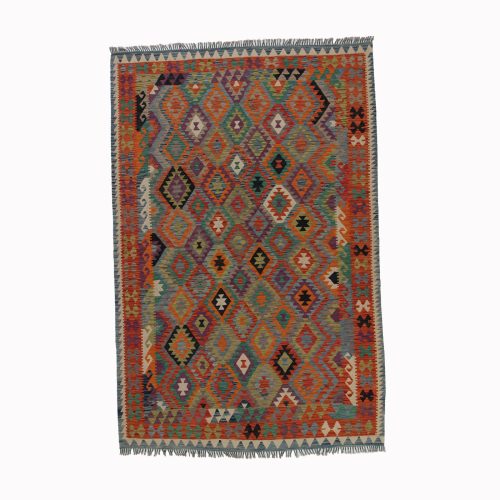 Kilim szőnyeg 202x306 kézi szövésű afgán gyapjú kilim