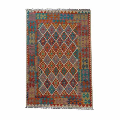 Kilim szőnyeg 201x294 kézi szövésű afgán gyapjú kilim