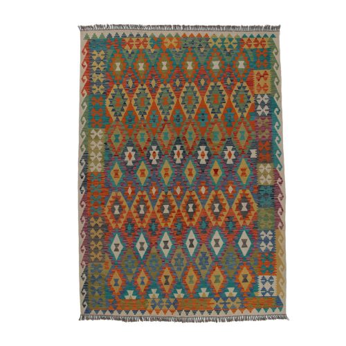 Kilim szőnyeg 212x290 kézi szövésű afgán gyapjú kilim