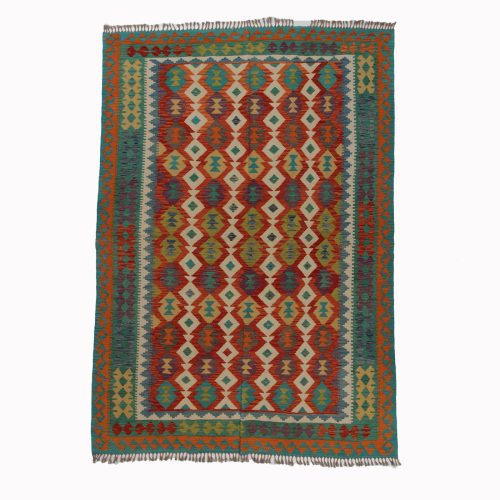 Kilim szőnyeg 204x294 kézi szövésű afgán gyapjú kilim