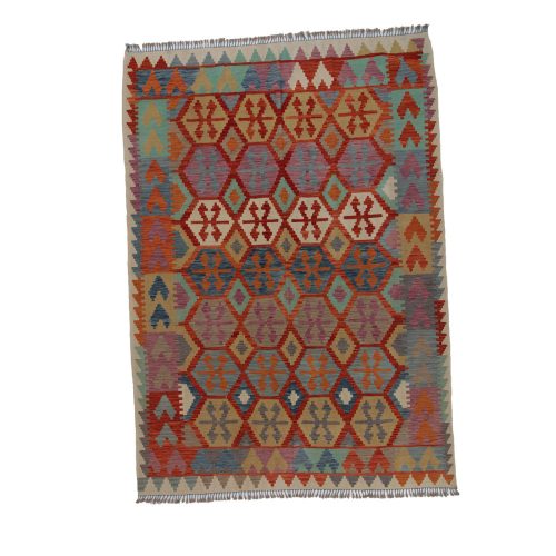 Kilim szőnyeg 203x287 kézi szövésű afgán gyapjú kilim