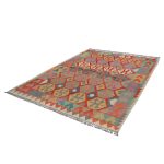 Kilim szőnyeg 203x287 kézi szövésű afgán gyapjú kilim