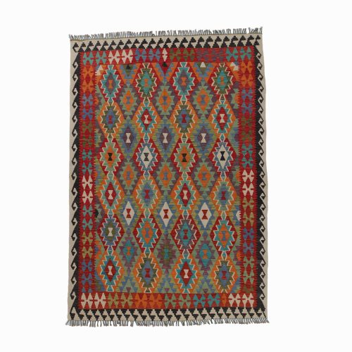 Kilim szőnyeg 205x298 kézi szövésű afgán gyapjú kilim