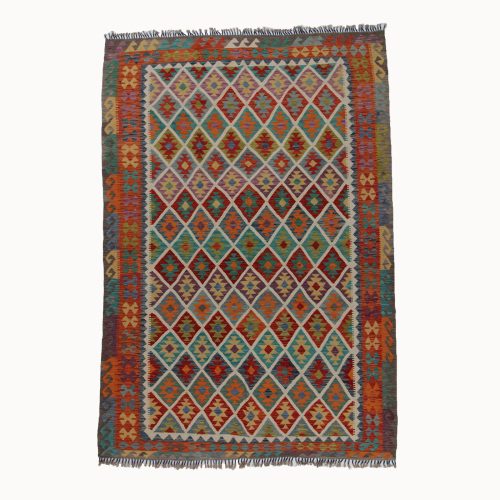 Kilim szőnyeg 209x303 kézi szövésű afgán gyapjú kilim