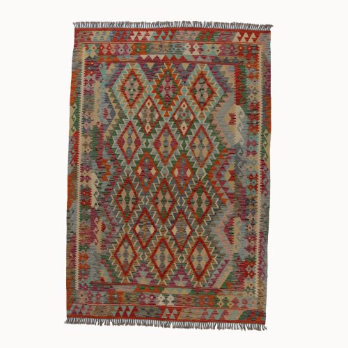 Kilim szőnyeg 201x289 kézi szövésű afgán gyapjú kilim