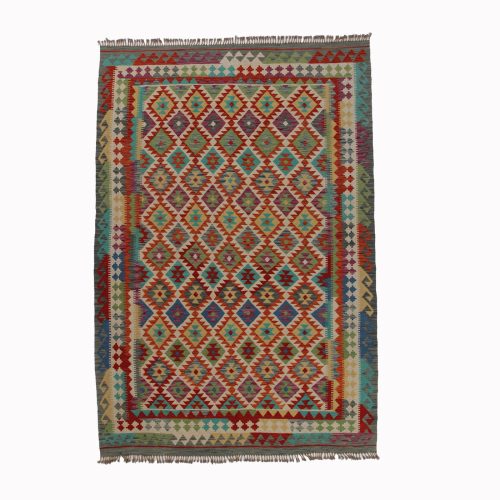 Kilim szőnyeg 202x293 kézi szövésű afgán gyapjú kilim