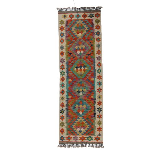 Kilim futószőnyeg 66x202 kézi szövésű afgán gyapjú kilim