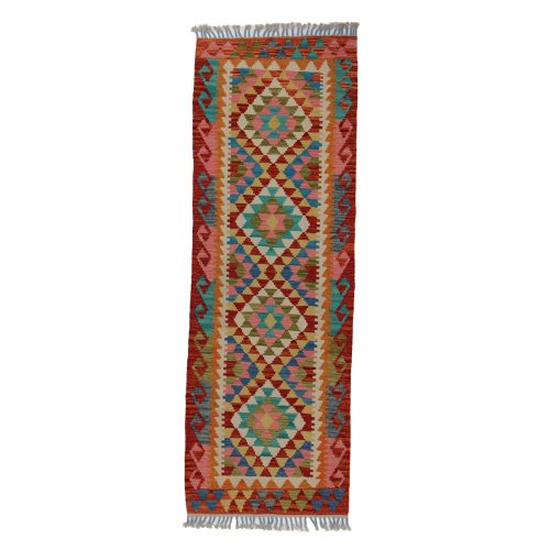 Kilim futószőnyeg 68x199 kézi szövésű afgán gyapjú kilim