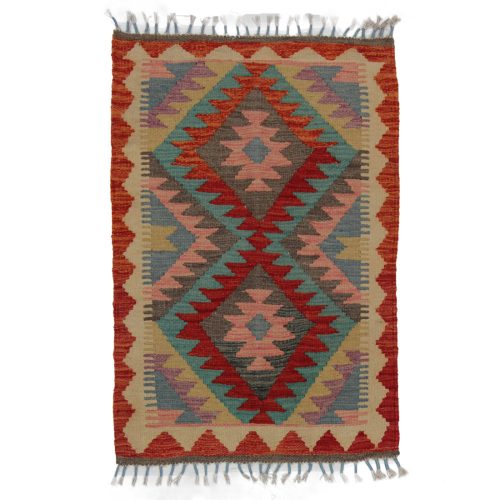 Kilim szőnyeg Chobi 91x62 kézi szövésű afgán gyapjú kilim