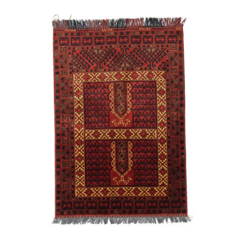 Afgán szőnyeg bordó Hasli 104x146 kézi csomózású nappali szőnyeg