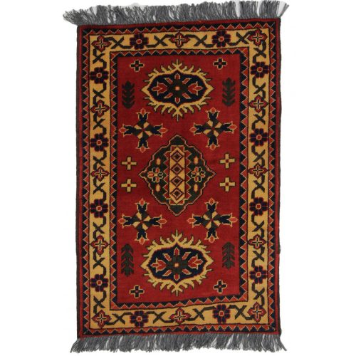 Afgán szőnyeg barna Kargai 57x89 kézi csomozású gyapjú szőnyeg