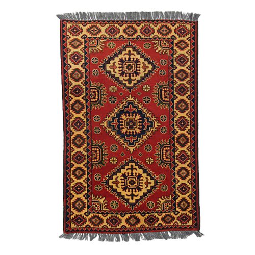 Afgán szőnyeg barna Kargai 79x127 kézi csomozású keleti szőnyeg