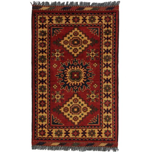 Afgán szőnyeg barna Kargai 61x93 kézi csomozású nappali szőnyeg