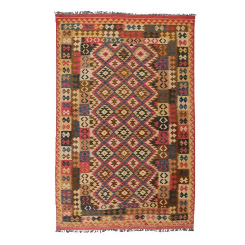 Kilim szőnyeg 198x303 kézi szövésű afgán gyapjú kilim