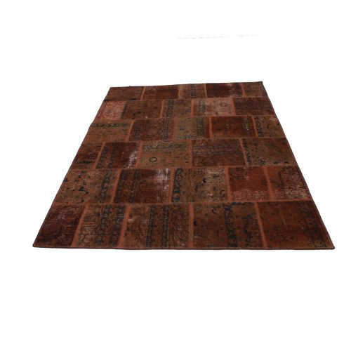 Patchwork szőnyeg barna 170x235 kézi szövésű nappali szőnyeg