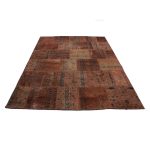 Patchwork szőnyeg barna 170x235 kézi szövésű nappali szőnyeg
