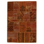 Patchwork szőnyeg narancs 167x236 kézi szövésű nappali szőnyeg