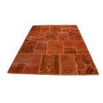 Patchwork szőnyeg narancs 167x236 kézi szövésű nappali szőnyeg