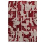 Patchwork szőnyeg bordó-fehér 170x241 kézi szövésű nappali szőnyeg