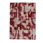 Patchwork szőnyeg bordó-fehér 170x241 kézi szövésű nappali szőnyeg