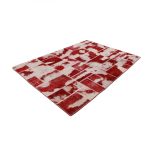 Patchwork szőnyeg bordó-fehér 170x241 kézi szövésű nappali szőnyeg