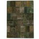 Patchwork szőnyeg zöld 171x237 kézi szövésű nappali szőnyeg