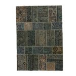 Patchwork szőnyeg zöld 169x238 kézi szövésű nappali szőnyeg