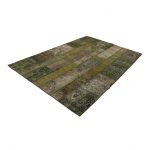 Patchwork szőnyeg zöld 169x238 kézi szövésű nappali szőnyeg