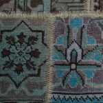 Patchwork szőnyeg zöld 169x238 kézi szövésű nappali szőnyeg