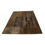 Patchwork szőnyeg zöld 167x240 kézi szövésű nappali szőnyeg