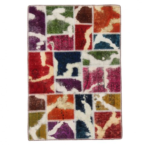 Patchwork szőnyeg színes 100x145 kézi szövésű nappali szőnyeg