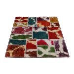 Patchwork szőnyeg színes 100x145 kézi szövésű nappali szőnyeg