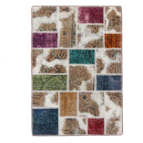 Patchwork szőnyeg színes 100x145 kézi szövésű nappali szőnyeg