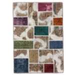 Patchwork szőnyeg színes 100x145 kézi szövésű nappali szőnyeg