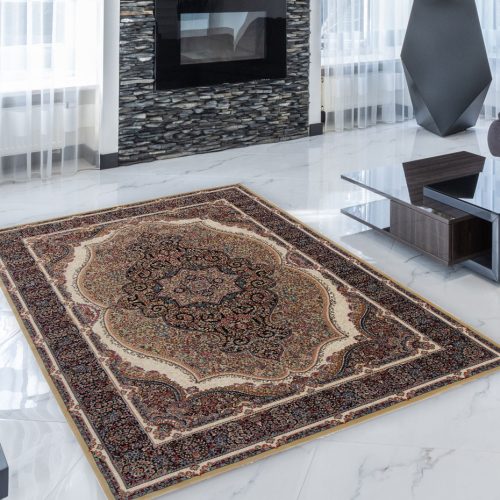 Perzsa szőnyeg barna Kerman 140x200 klasszikus szőnyeg