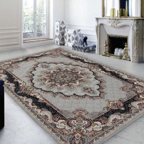 Perzsa szőnyeg szürke Tabriz 200x300 prémium gépi szőnyeg akrilból