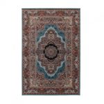 Perzsa szőnyeg türkiz TABRIZ 140x200 minőségi szőnyeg a nappaliba vagy hálószobába