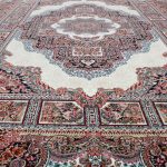 Perzsa szőnyeg bézs TABRIZ 160x230 luxus nappali szőnyeg akrilból