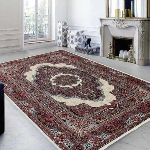 Perzsa szőnyeg bézs Tabriz 200x300 prémium gépi szőnyeg akrilból