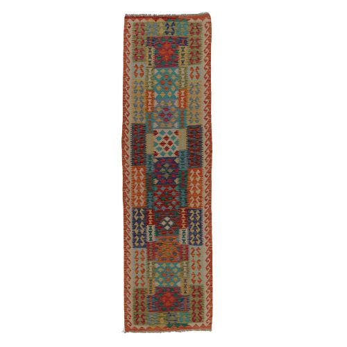 Chobi Kilim szőnyeg 85x306 kézi szövésű afgán gyapjú kilim
