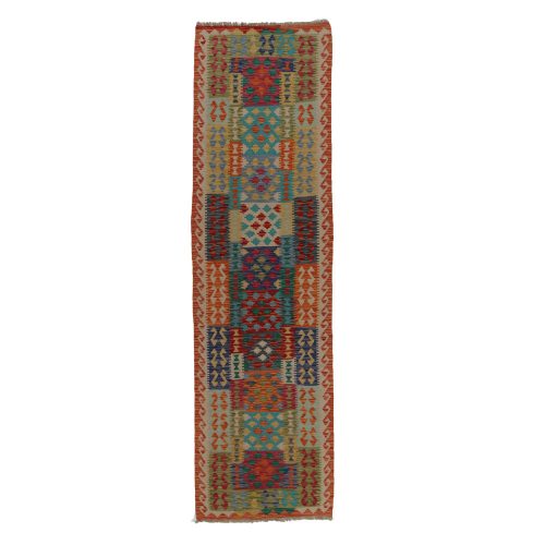 Kilim futószőnyeg 85x306 kézi szövésű afgán gyapjú kilim