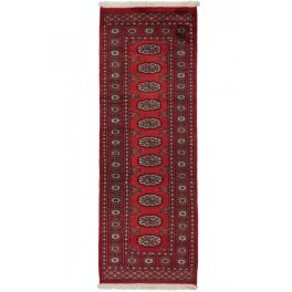   Futószőnyeg bordó Bokhara 63x180 kézi csomózású pakisztáni szőnyeg