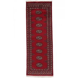   Futószőnyeg bordó Bokhara 63x178 kézi csomózású pakisztáni szőnyeg